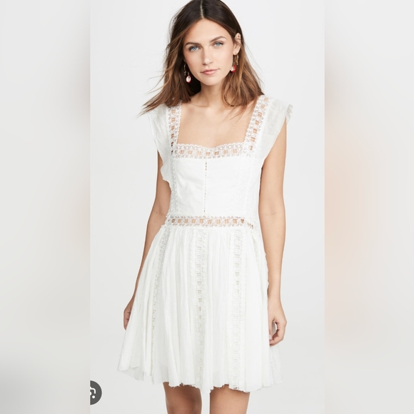 Free People Dresses & Skirts - Free People FP One Verona Mini Dress White Crochet Lace Boho Size Large